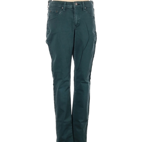 Rag and Bone Jeans Sz 27 Skinny Stretch Denim Forest Green Mid Rise - Picture 2 of 5